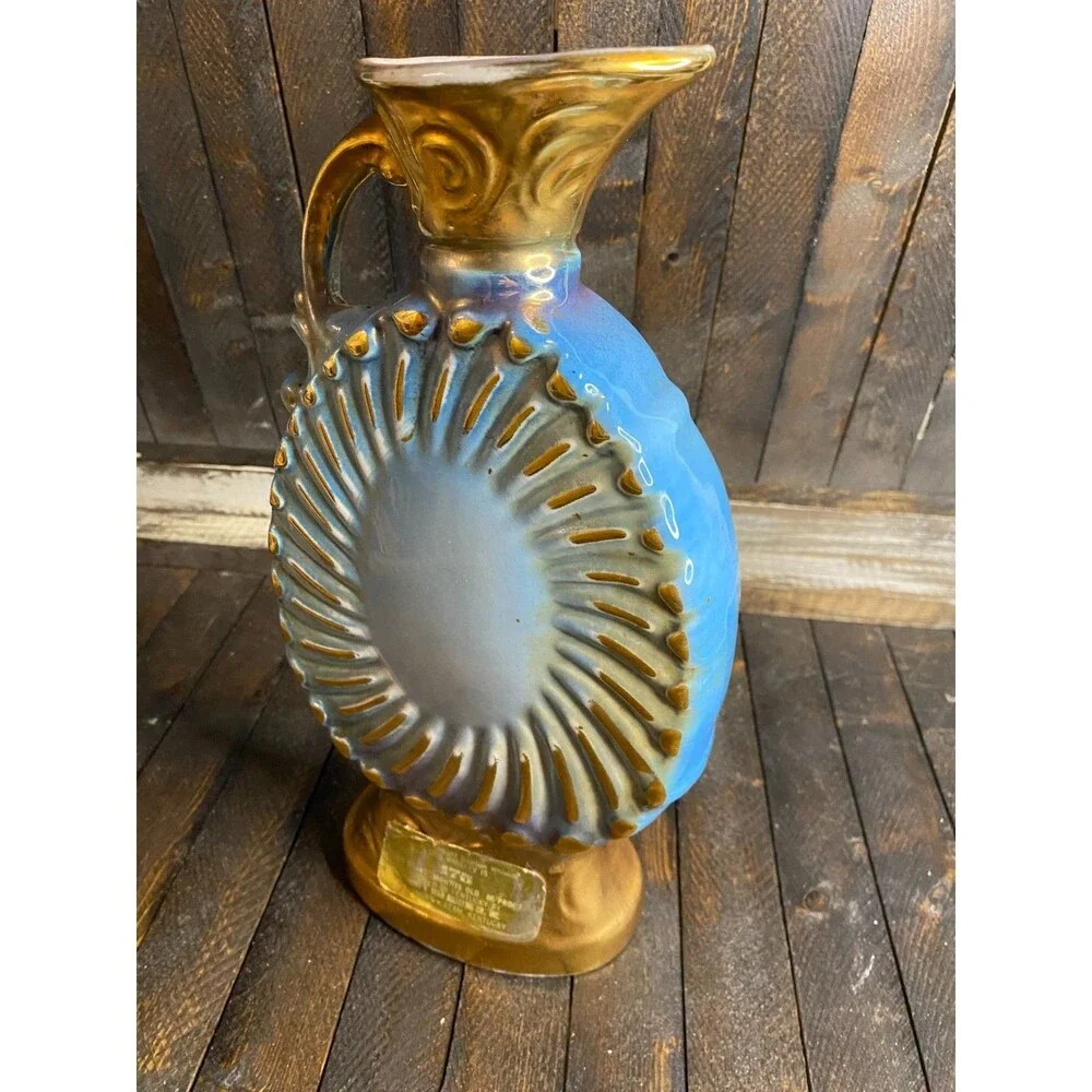 Vtg Jim Beam 1973 Tulip Design Kentucky Bourbon Whiskey 175 Mth Liquor Bottle